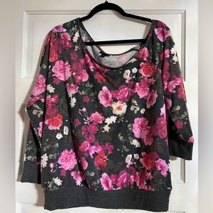 Torrid off shoulder floral sweatshirt